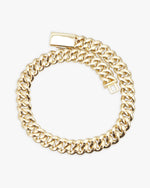 18MM Moissanite Round Cuban Link Chain - Yellow Gold