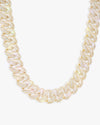 18MM Moissanite Round Cuban Link Chain - Yellow Gold
