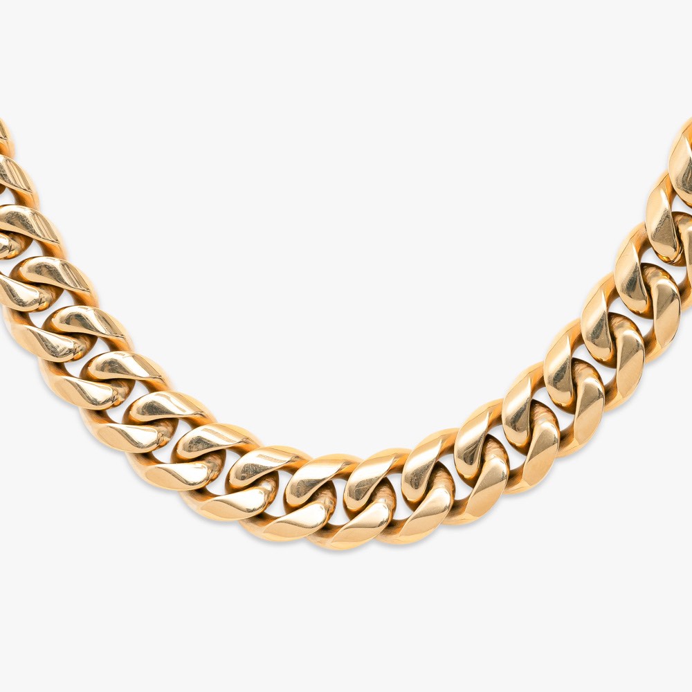 18MM Solid Gold Cuban Link Chain
