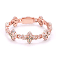 19MM Colored Moissanite 4 Leaf Clover Infinity Link Bracelet 4