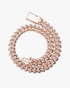 19MM Moissanite Marquise Cuban Link Chain - Rose Gold