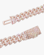 19MM Moissanite Marquise Cuban Link Chain - Rose Gold
