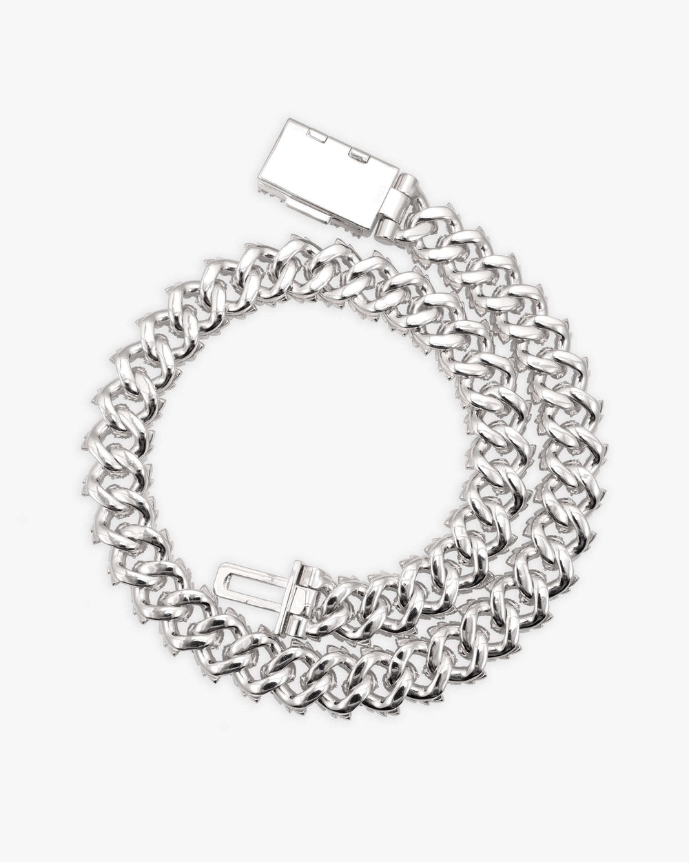 19MM Moissanite Marquise Cuban Link Chain - White Gold