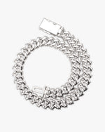 19MM Moissanite Marquise Cuban Link Chain - White Gold