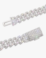 19MM Moissanite Marquise Cuban Link Chain - White Gold