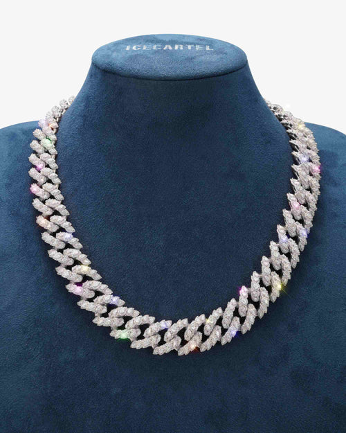 19mm moissanite marquise cuban link chain icecartel white gold display