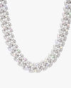 19MM Moissanite Marquise Cuban Link Chain - White Gold