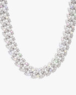 19MM Moissanite Marquise Cuban Link Chain - White Gold