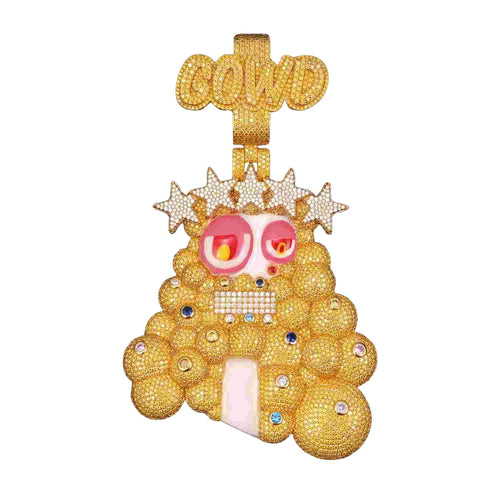 1Custom Moissanite 3D Cartoon Pendant 14K Gold 1