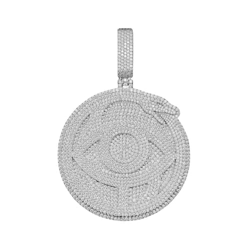 1Custom Snake Moissanite Circle Pendant 14k Gold 1