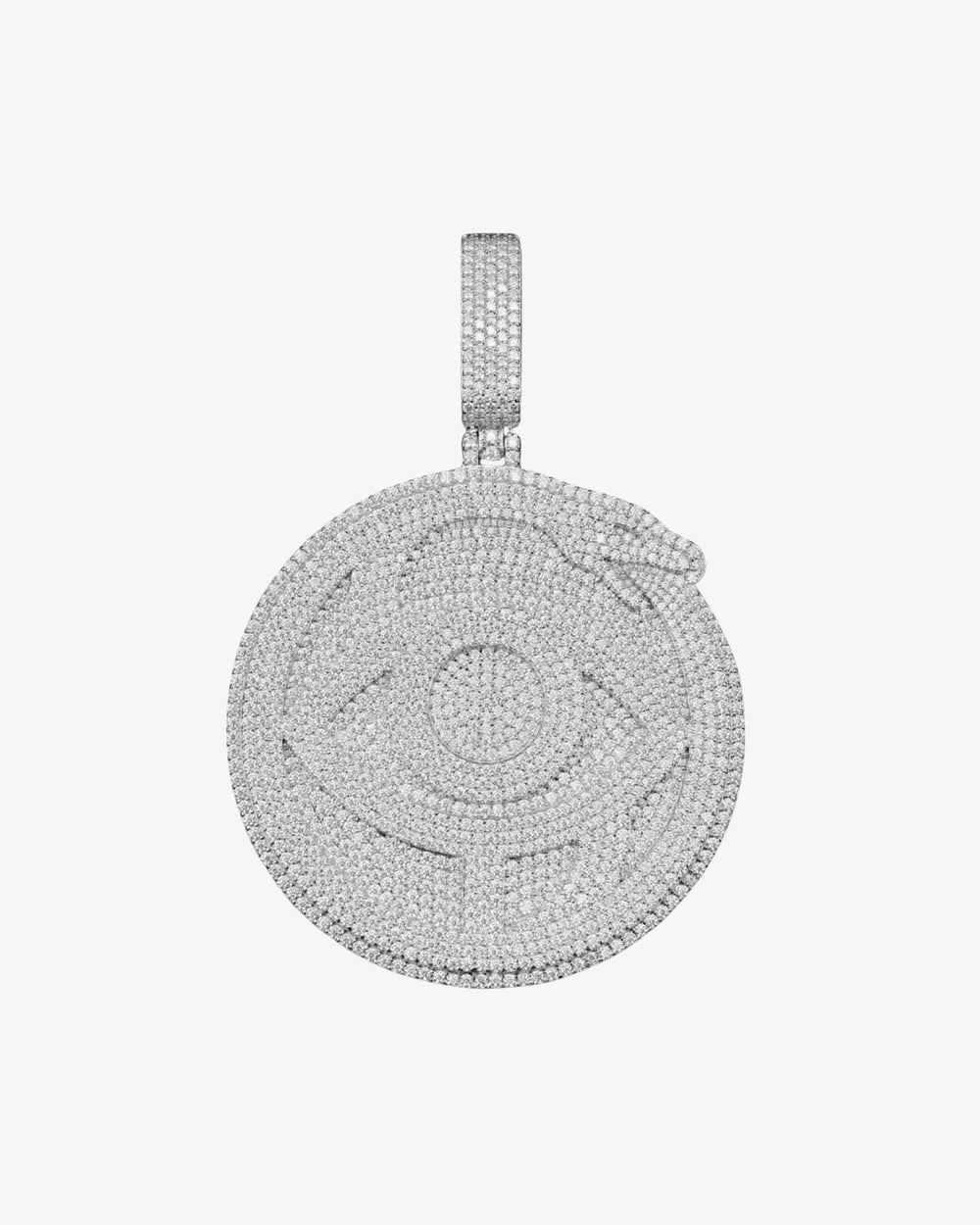 1Custom Snake Moissanite Circle Pendant 14k Gold 1