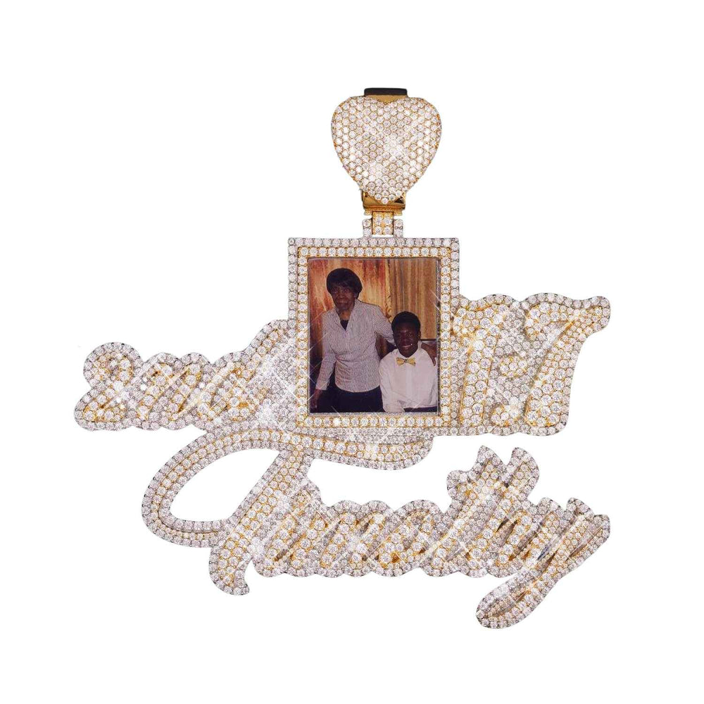 1Moissanite Custom Picture Name Pendant 14K Gold 1