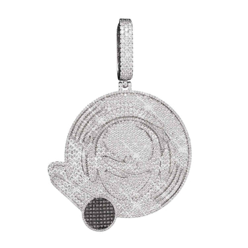 1Moissanite Rapper Logo Custom Pendant 14K Gold 1