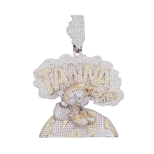 1 "TANNA WORLD" Custom Moissanite Pendant 14K Gold 1