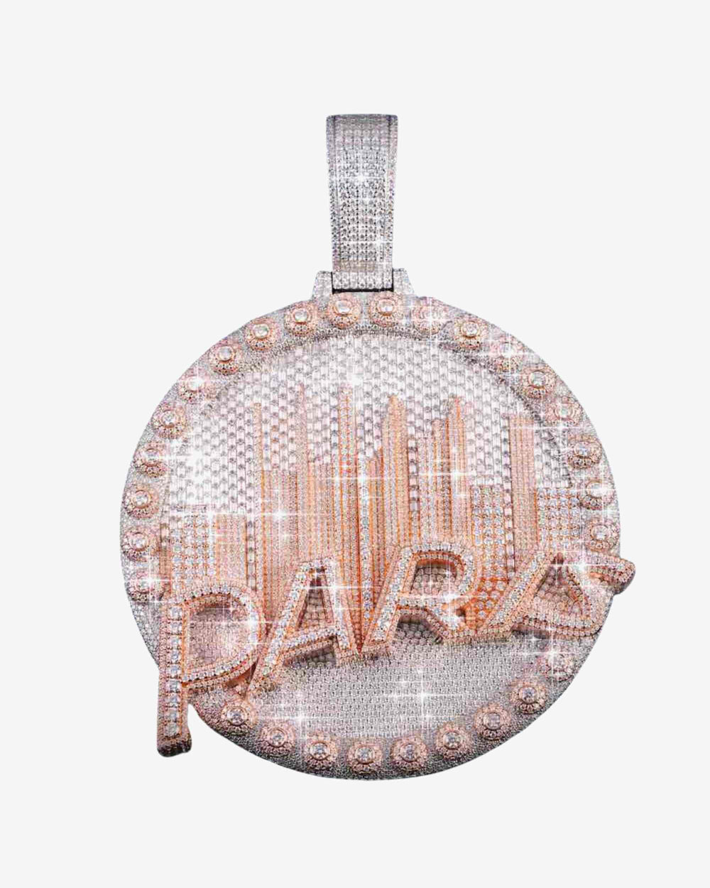 1Custom Round Paris Pendant icecartel