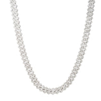 2-Row 13MM Moissanite Prong Cuban Link Chain 14K Gold