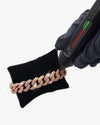 15MM 2-Row Iced Out Miami Cuban Link Bracelet 14K Gold - Rose Gold