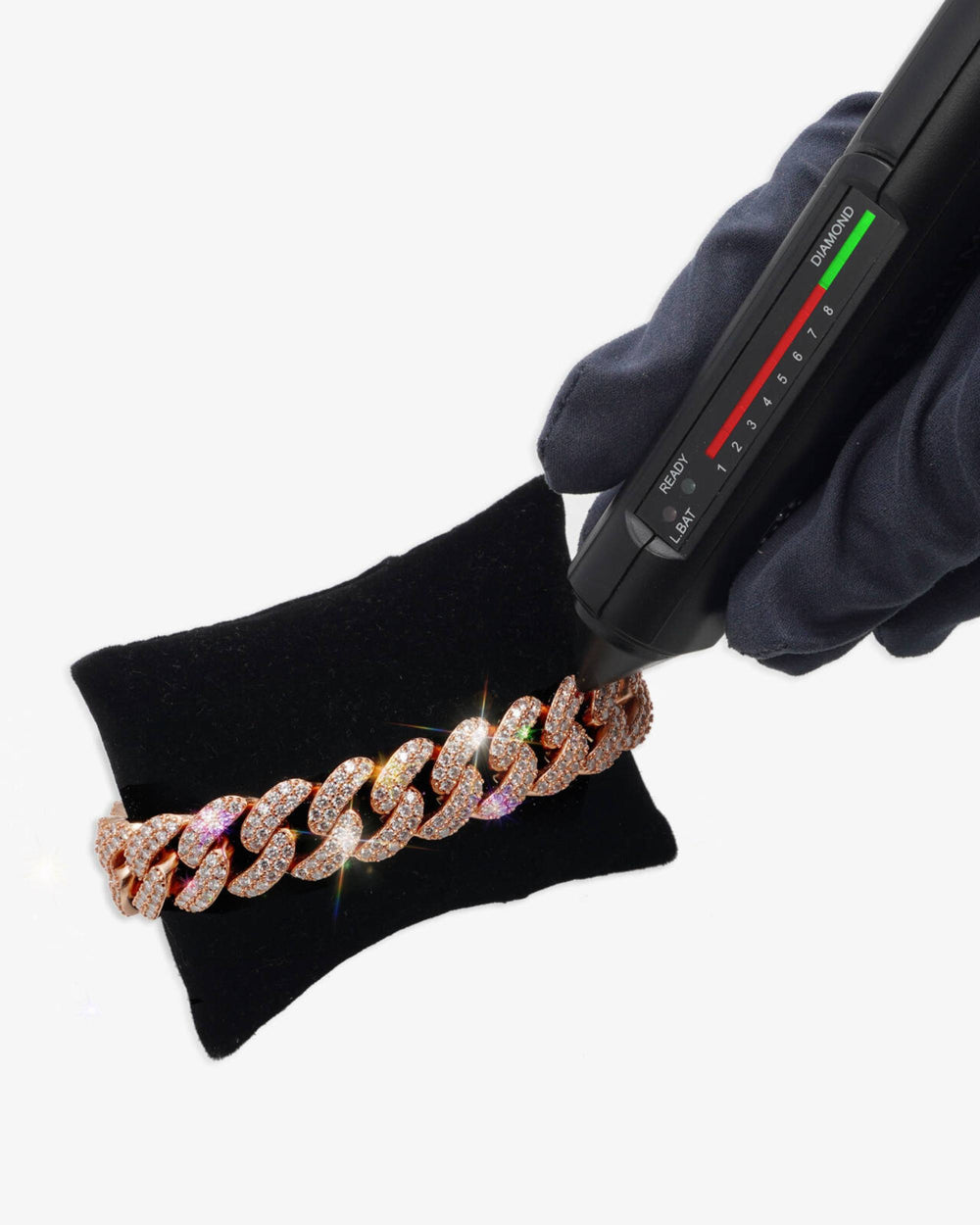 15MM 2-Row Iced Out Miami Cuban Link Bracelet 14K Gold - Rose Gold