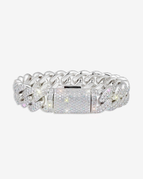 2 row iced out miami cuban link bracelet 14k gold 15mm icecartel px white new back
