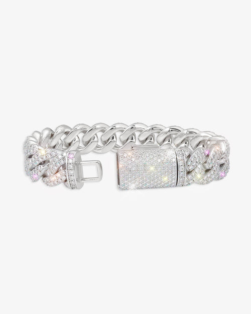 2 row iced out miami cuban link bracelet 14k gold 15mm icecartel px white new clasp
