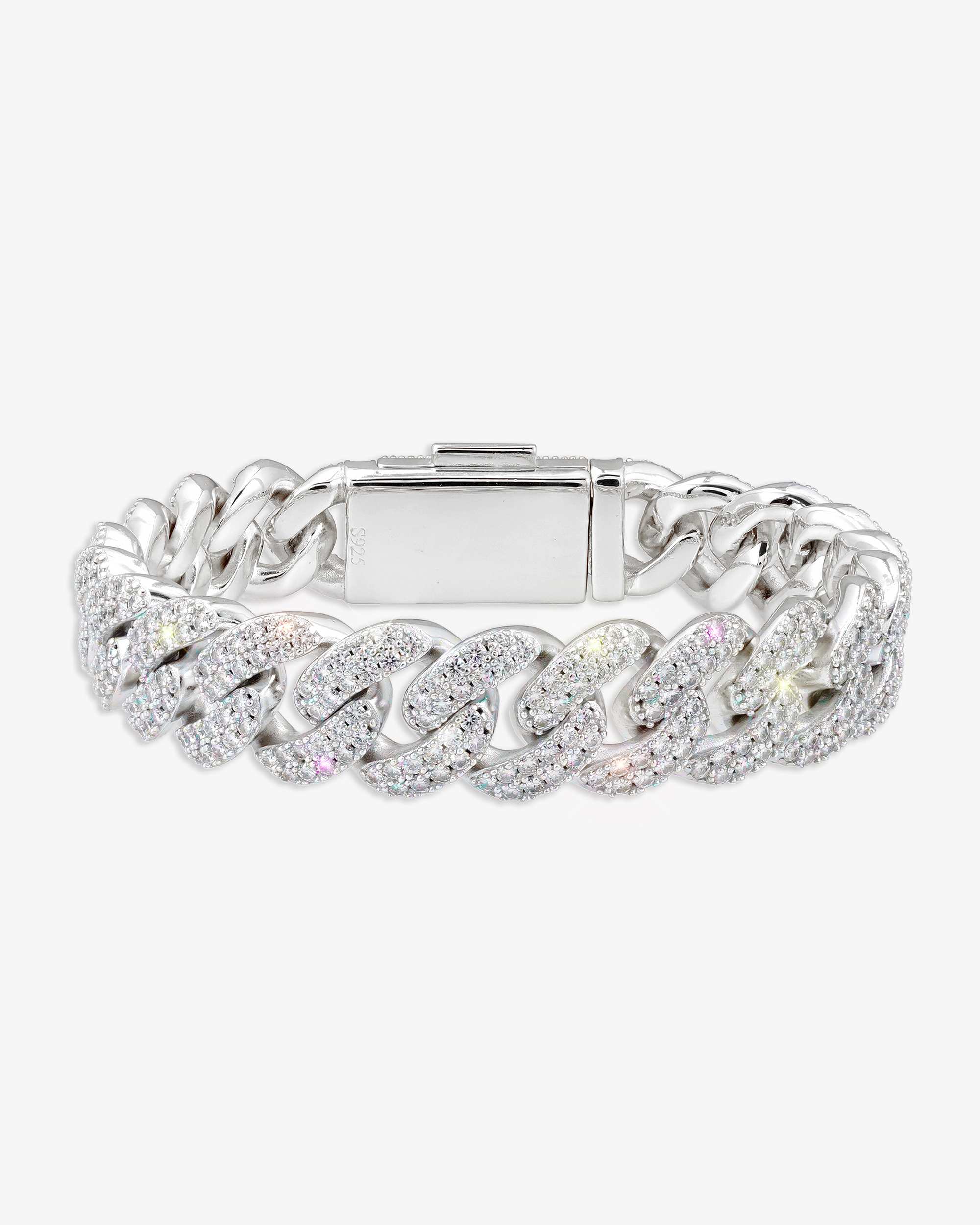 Glitter Miami Cuban Link ブレスレット 15MM Moissanite Miami Cuban Link Bracelet 14K Gold