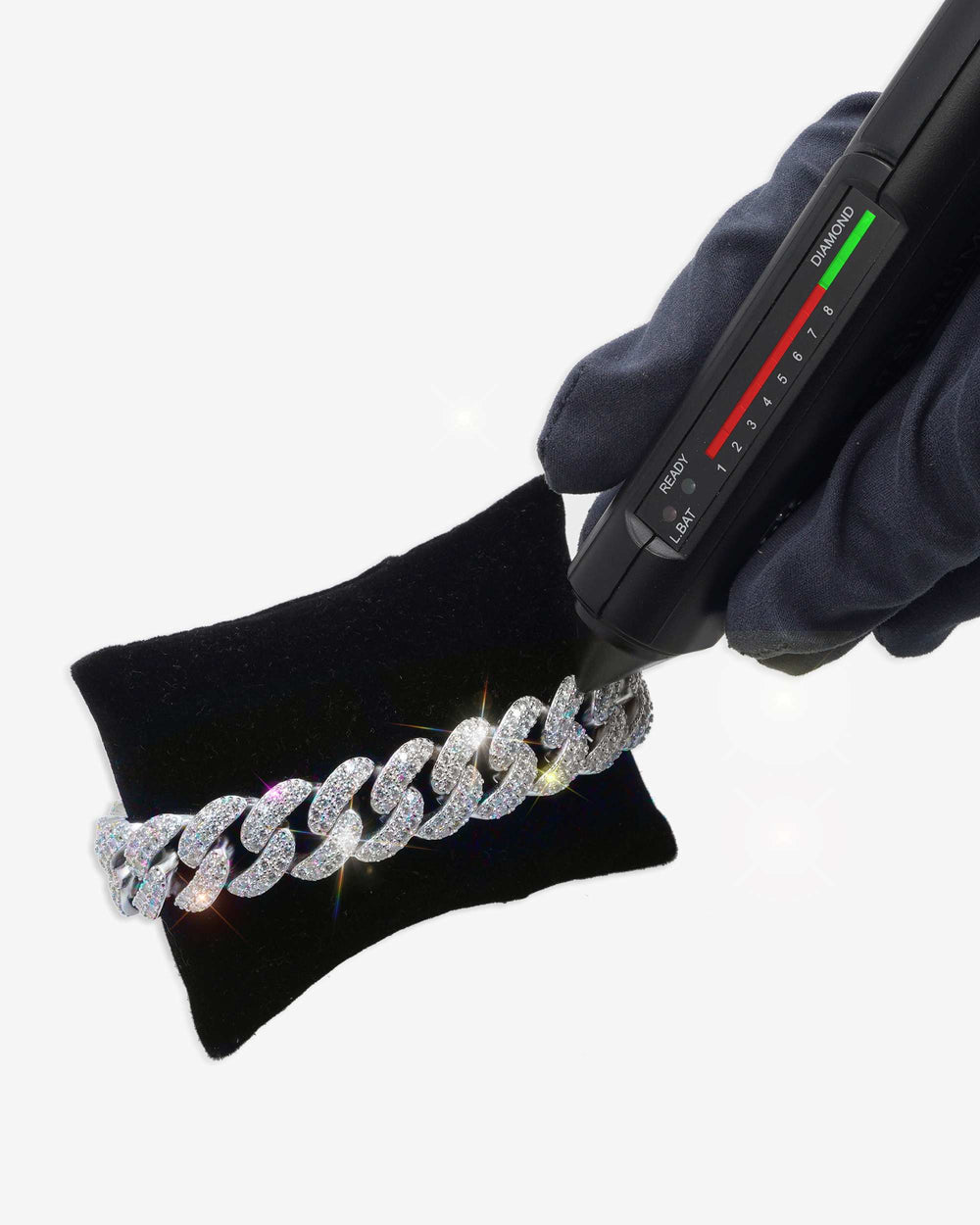 15MM 2-Row Iced Out Miami Cuban Link Bracelet 14K Gold - White Gold