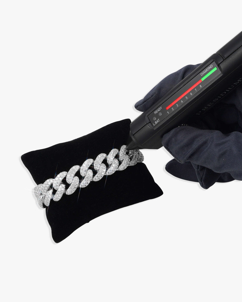 15MM 2-Row Iced Out Miami Cuban Link Bracelet 14K Gold - White Gold