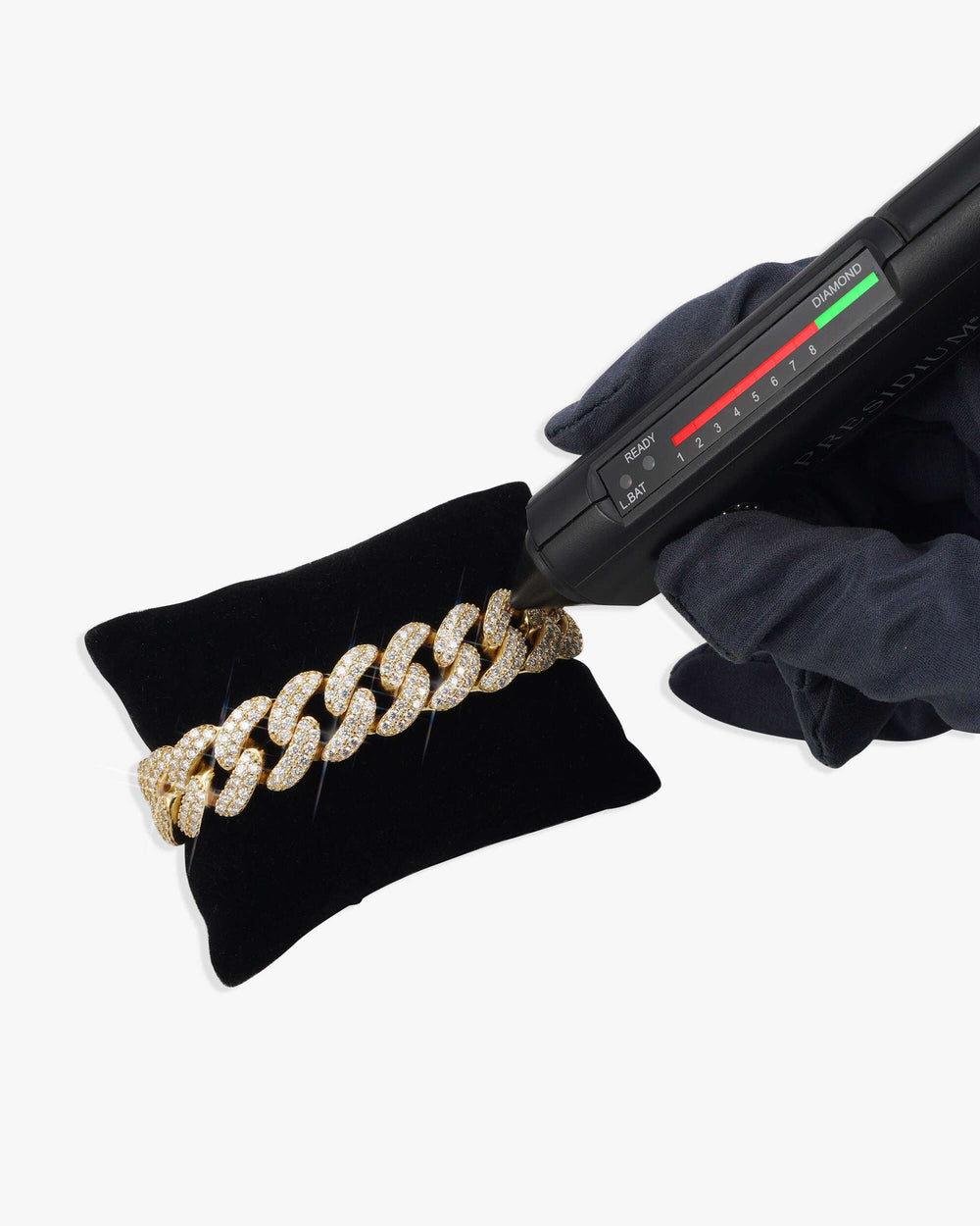 15MM 2-Row Iced Out Miami Cuban Link Bracelet 14K Gold - Yellow Gold