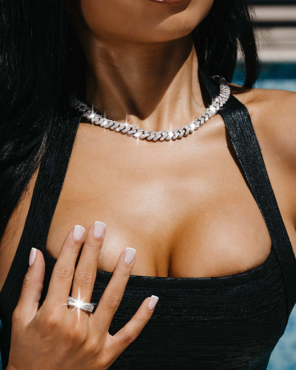 Moissanite Cuban Link Chain 14K Gold (ALL SIZES) - 10MM White Gold