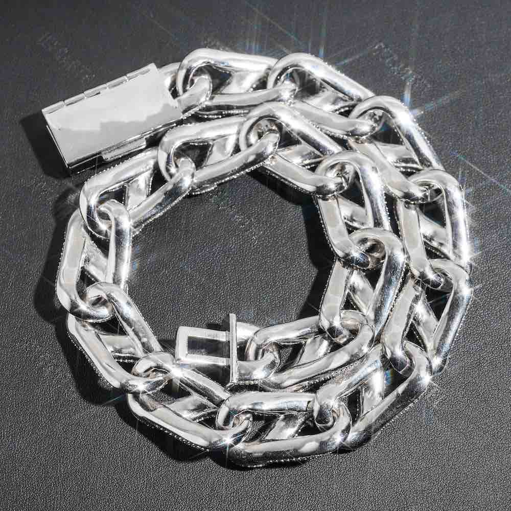 20MM iced out infinity paper clip chain back
