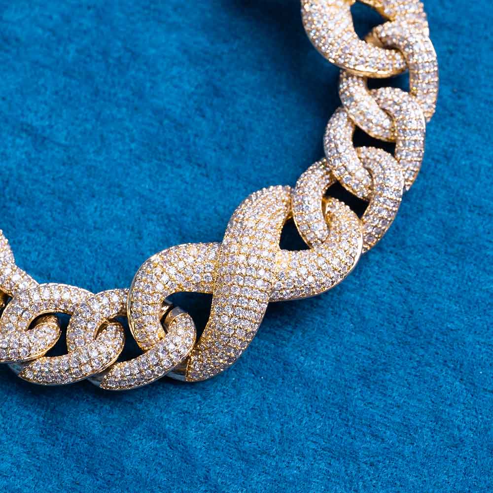 20MM vvs moissanite infinity link bracelet diamond