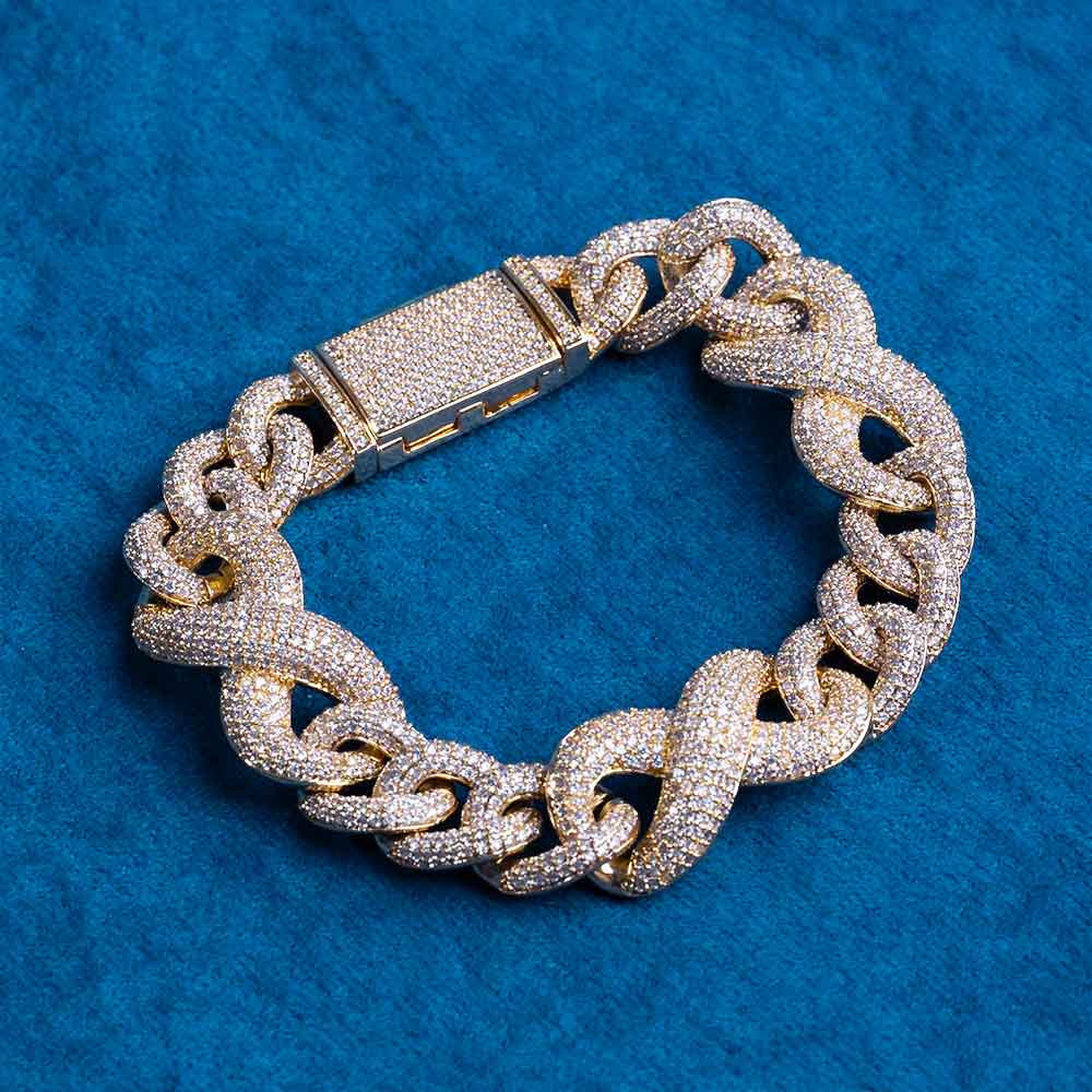 20MM vvs moissanite infinity link bracelet