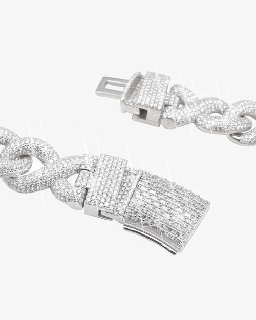 20mm iced out paper clip infinity chain 14k gold icecartel lock