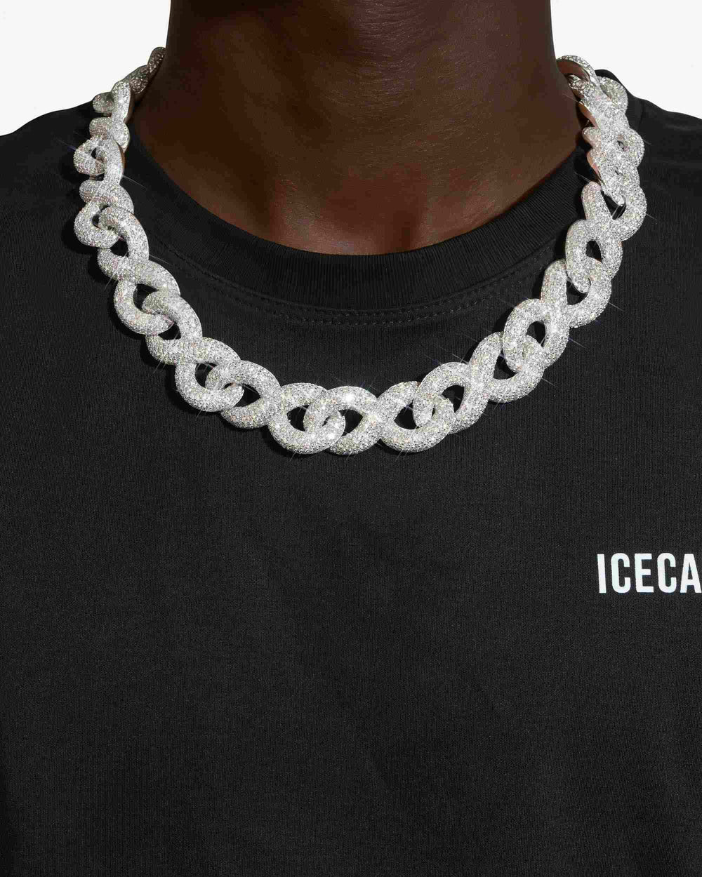 20mm iced out paper clip infinity chain 14k gold icecartel model