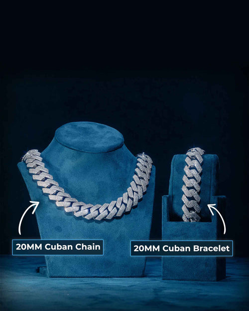 20mm iced out vvs cuban bracelet chain bundle icecartel px