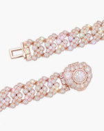 20MM Moissanite Bezel Cuban Link Chain - Rose Gold