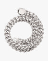 20MM Moissanite Bezel Cuban Link Chain - White Gold