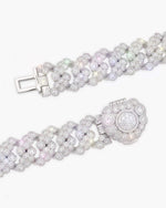 20MM Moissanite Bezel Cuban Link Chain - White Gold