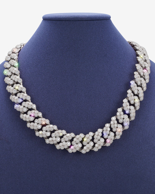 20mm moissanite bezel cuban link chain icecartel white gold display