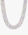 20MM Moissanite Bezel Cuban Link Chain - White Gold