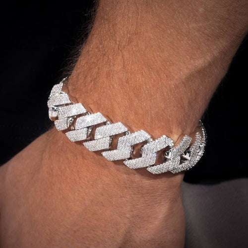 20MM Moissanite Cuban Link Bracelet Model