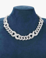 20MM Moissanite Infinity Link Chain 14K Gold - White Gold