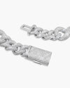 20MM Moissanite Infinity Link Chain 14K Gold - White Gold