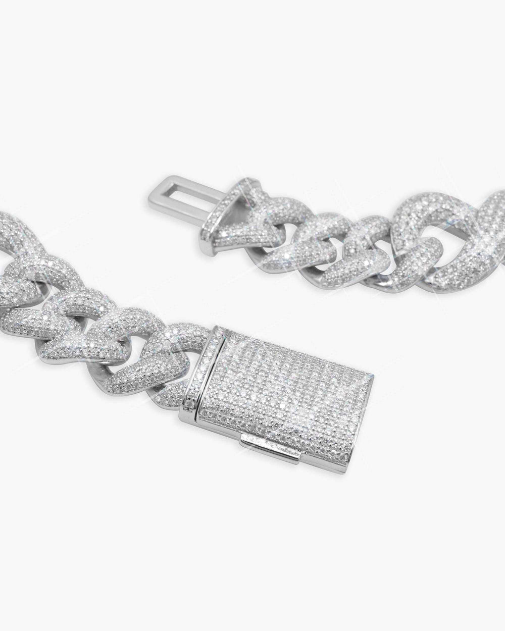 20mm moissanite infinity link chain 14k gold icecartel lock