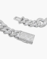 20MM Moissanite Infinity Link Chain 14K Gold - White Gold
