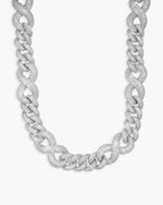 20MM Moissanite Infinity Link Chain 14K Gold - White Gold