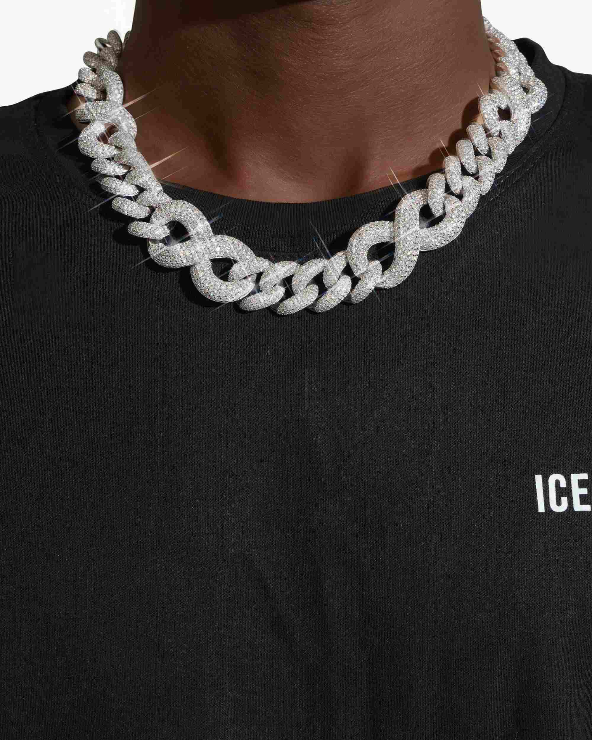 20MM Moissanite Infinity Link Chain 14K Gold