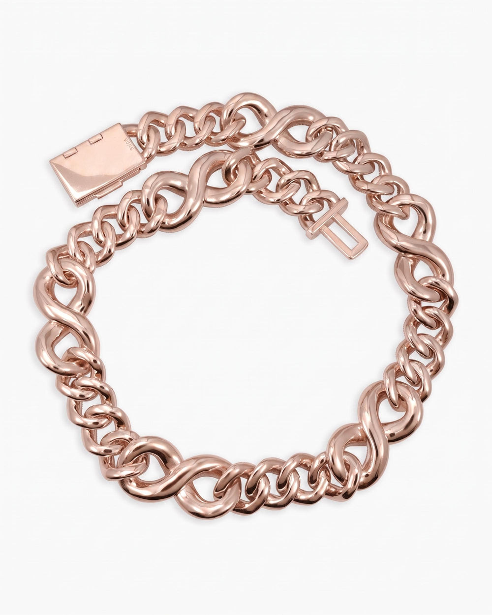 20MM Moissanite Infinity Link Chain 14K Gold - Rose Gold