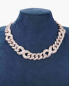 20MM Moissanite Infinity Link Chain 14K Gold - Rose Gold