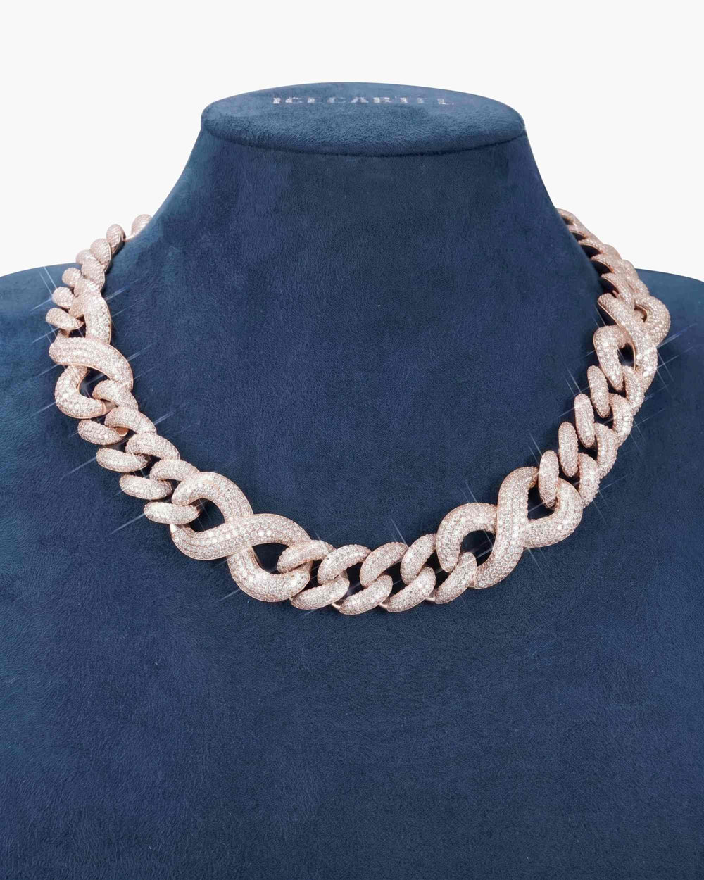 20MM Moissanite Infinity Link Chain 14K Gold - Rose Gold